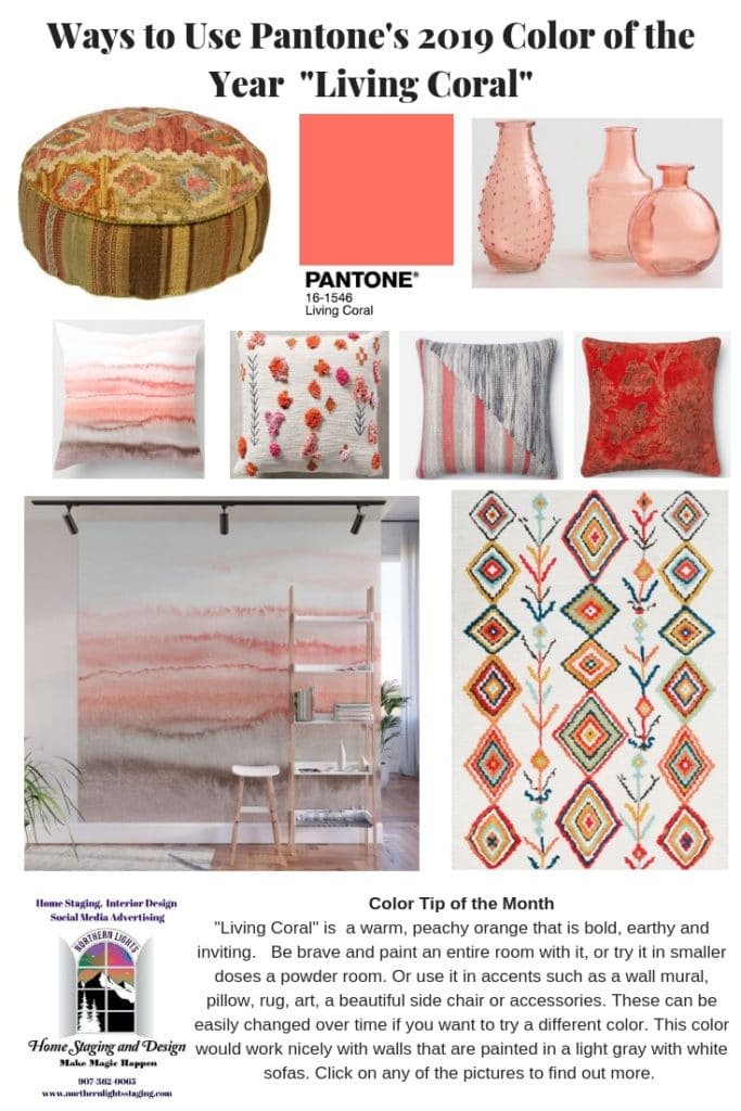 Living Coral Interiors - Pantone's Color of the Year Design Ideas