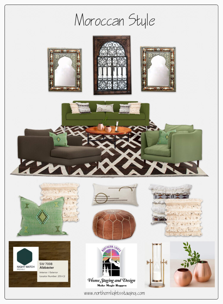 Moroccan Style Living Room Concept Board