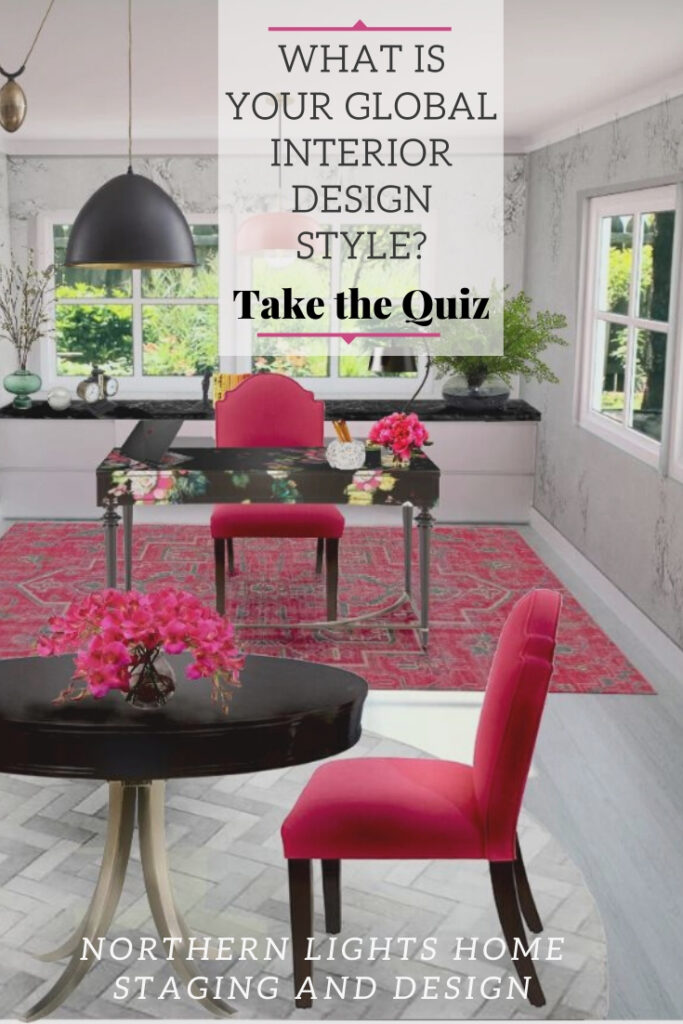 What's your Global Interior Design Style? Take the Quiz. My favorite global Interior Design styles explained. Bohemian, Moroccan, Turkish, Mexican, Greek and Indian styles. #globalstyle #Bohemian #boho #Moroccan #Turkish #Mexican #Greek #Indian #homedecor #ethnicdecor #moderndesign #sustainabledesign #greendesign #ecofriendly #designstyles #designquiz #interiordesign #interiordecorating #homestyle #uniquedesign #colorfulhome