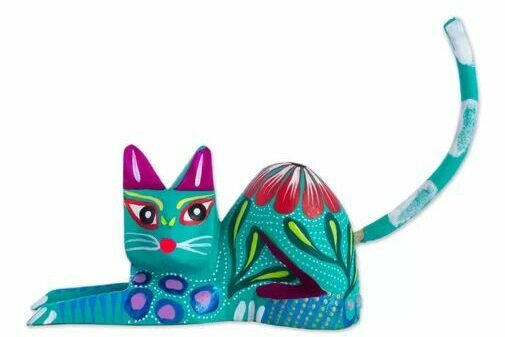 Colorful cat, made in Mexico