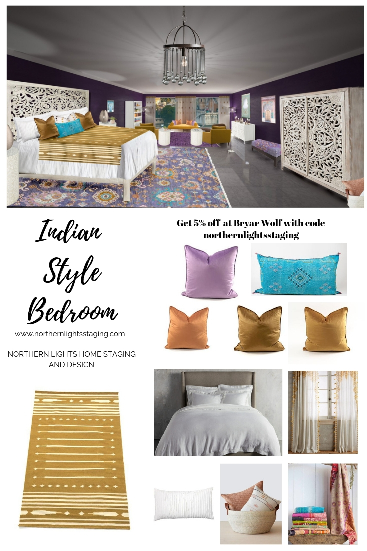 Get the Look-Indian Style Interior Design. Beautiful bedroom design incorporates the essence of Indian style design which is laid back, earthy, vibrant and luxurious. Love purple? This design uses Pantone’s color Love Symbol #2, celebrating Prince. #globalstyle #interiordesign #mexicanstyle #bohemian #globaldecor #furniture #livingroom #eco-friendly #interiordecorating #edesign #onlinedesign #homedecor #moderndesign #interiordecorating #edesign #onlinedesign #homedecor #moderndesign #bedroom #lovesymbol#2 #prince #purple #luxuriousbedroom