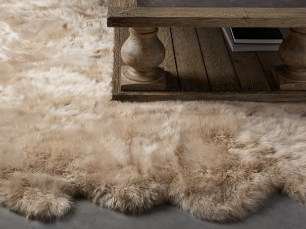 Sheepskin wool linen rug. Photo from Arhaus #affiliate