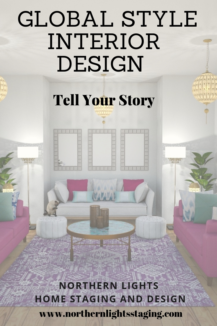 Tell your story with global style Interior Design. My favorite global Interior Design styles explained. Bohemian, Moroccan, Turkish, Mexican, Greek and Indian styles. #globalstyle #Bohemian #boho #Moroccan #Turkish #Mexican #Greek #Indian #homedecor #ethnicdecor #moderndesign #sustainabledesign #greendesign #ecofriendly #designstyles #designquiz #interiordesign #interiordecorating #homestyle #uniquedesign #colorfulhome