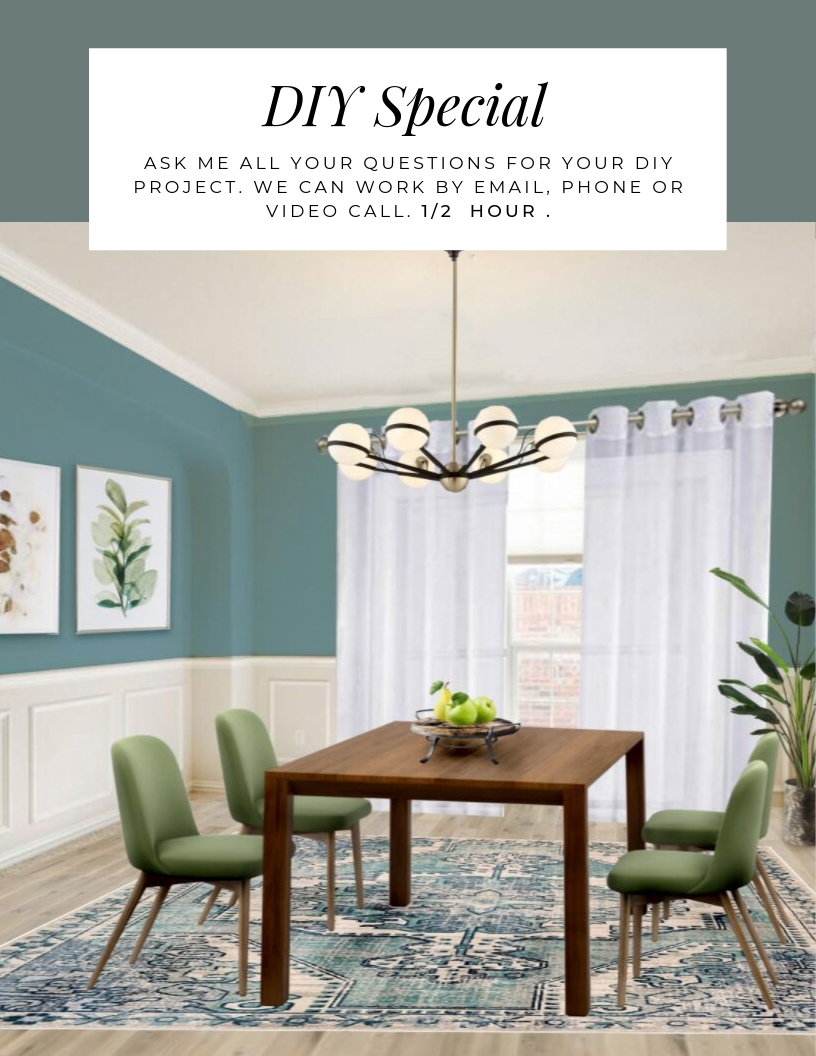 DIY special. Pick my brain, ask all your questions for your DIY home design project for up to 30 minutes by phone, email or video call. Northern Lights Home Staging and Design. #designer #interiordesign #designconsultation #designeroncall #designquestions