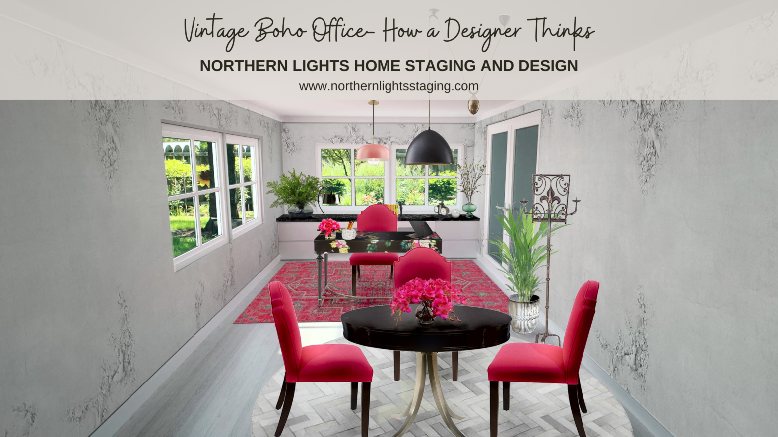 Vintage Boho Office- How a Designer Thinks. Northern Lights Home Staging and Design