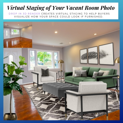 Drop In Render Example-Virtual Home Staging for Realtors and New Home Buyers by Northern Lights Home Staging and Design