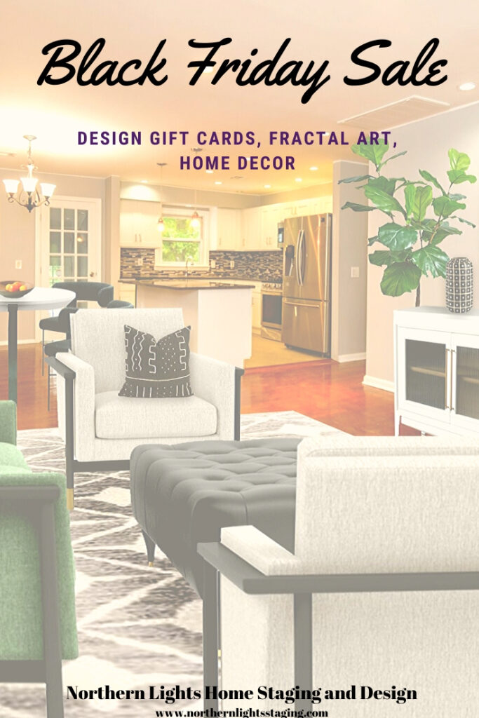 Black Friday Sales on Interior Design online consultations, fractal art home decor and global style rugs.#blackfriday #homedecor #sale #fractalart #designgiftcard