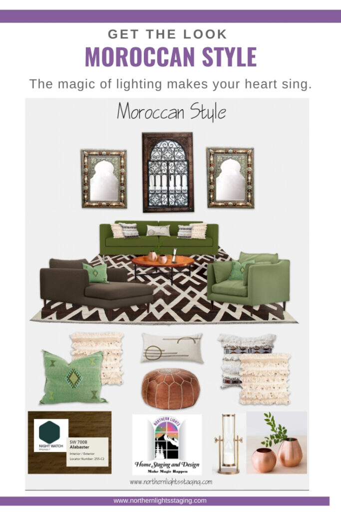 Get the Look- Moroccan Style Interior Design. #moroccan #edesign #interiordesign #livingroom #globalstyle #modernstyle #colorfuldecor #ethnicdesign #homedecor #decor #decorating #bohemian