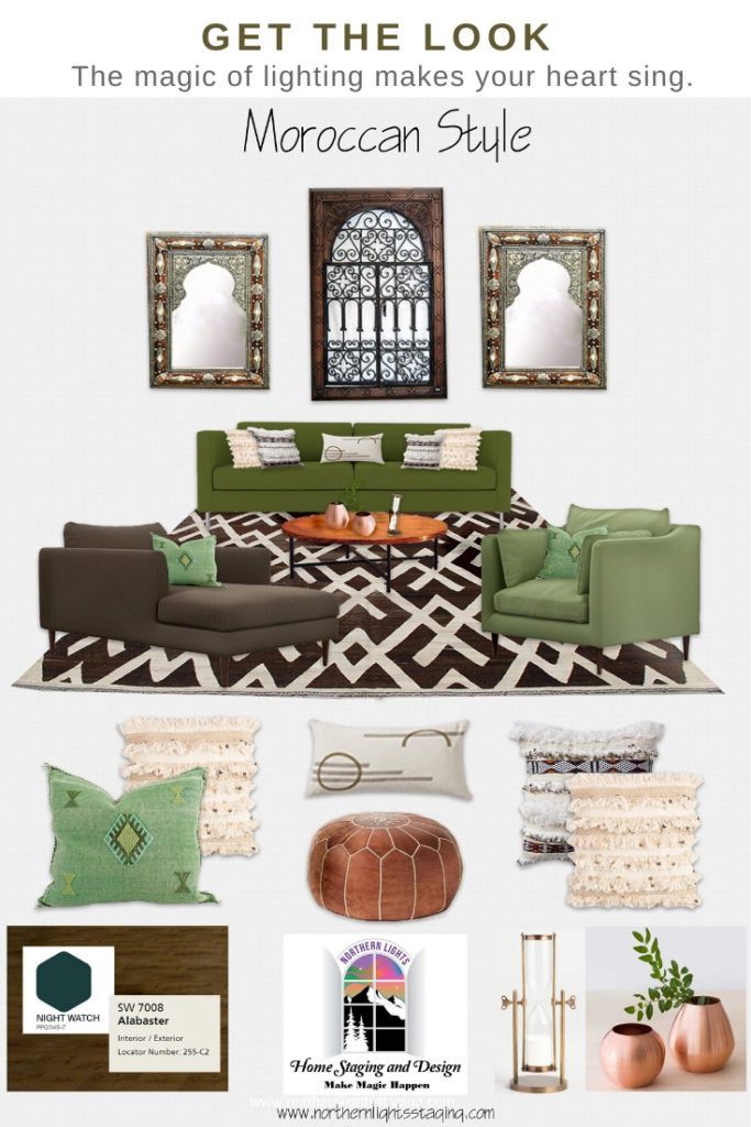 Get the Look- Moroccan Style Interior Design. #moroccan #edesign #interiordesign #livingroom #globalstyle #modernstyle #colorfuldecor #ethnicdesign #homedecor #decor #decorating #bohemian