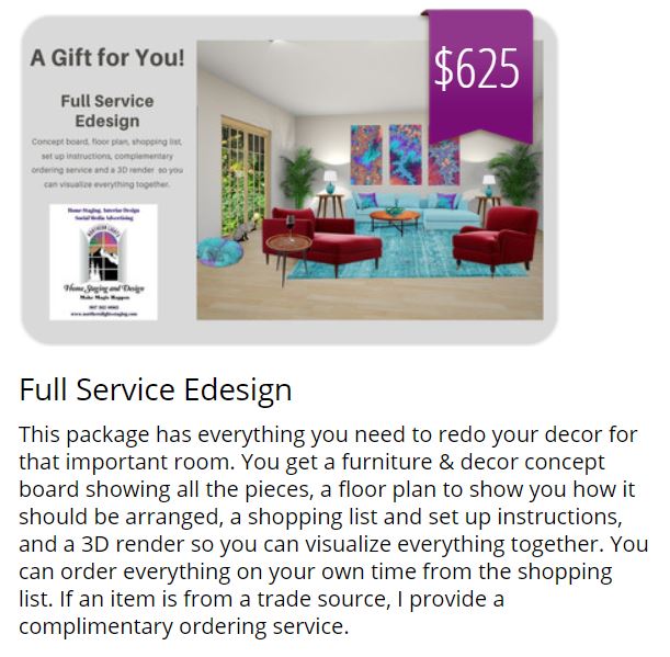 Get a gift card for an Interior Design , Color or Home Staging Consultation as a gift for that special someone or give yourself a present! Send me your pictures and we can talk by phone, we can do a video call or walk me through your house using Facetime. Ask me anything. https://www.giftfly.com/shop/northern-lights-home-staging-and-design