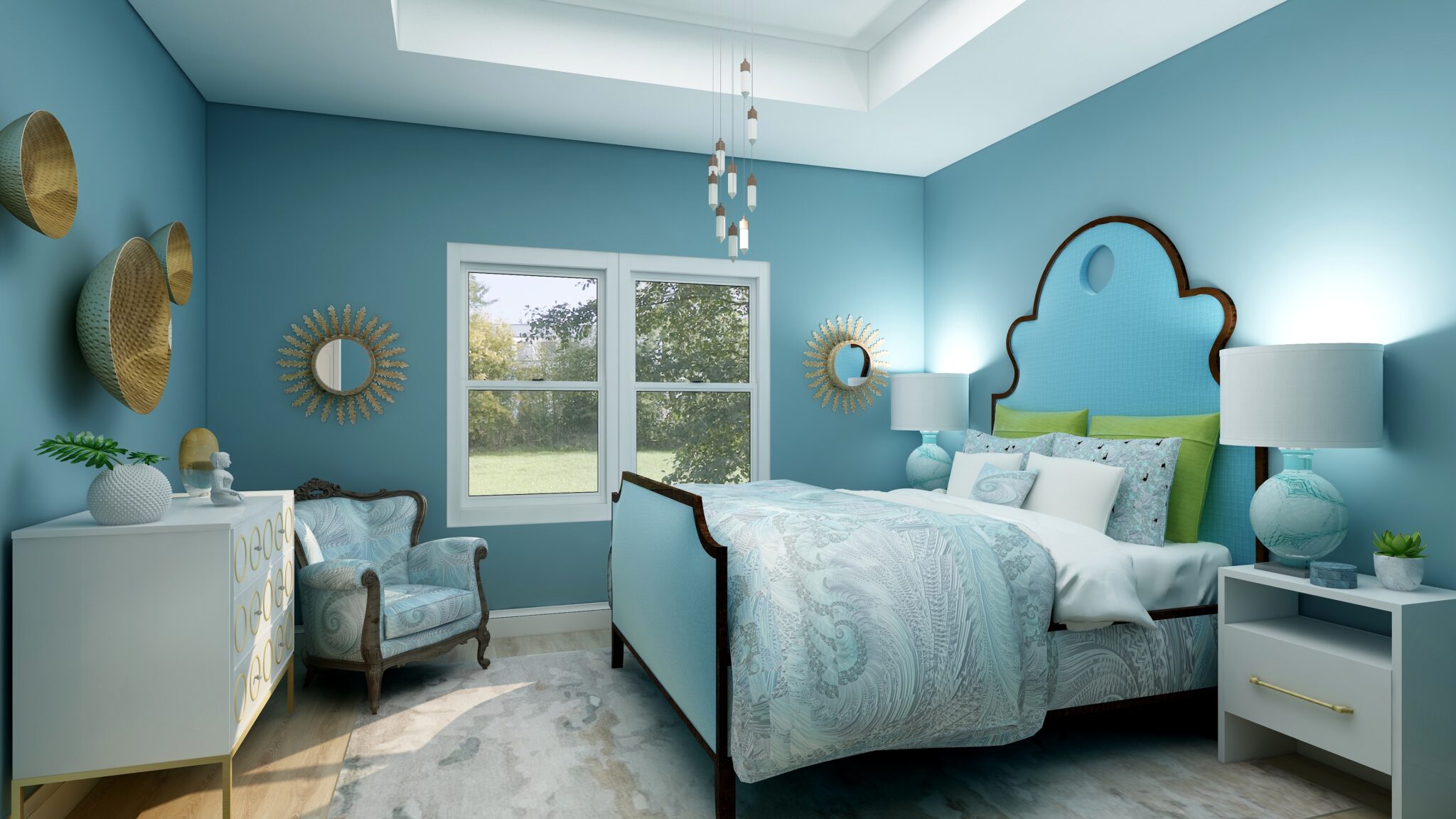 Using Benjamin Moore's 2021 Color of the Year Aegean Teal by NOrthern Lights Home Staging and Design