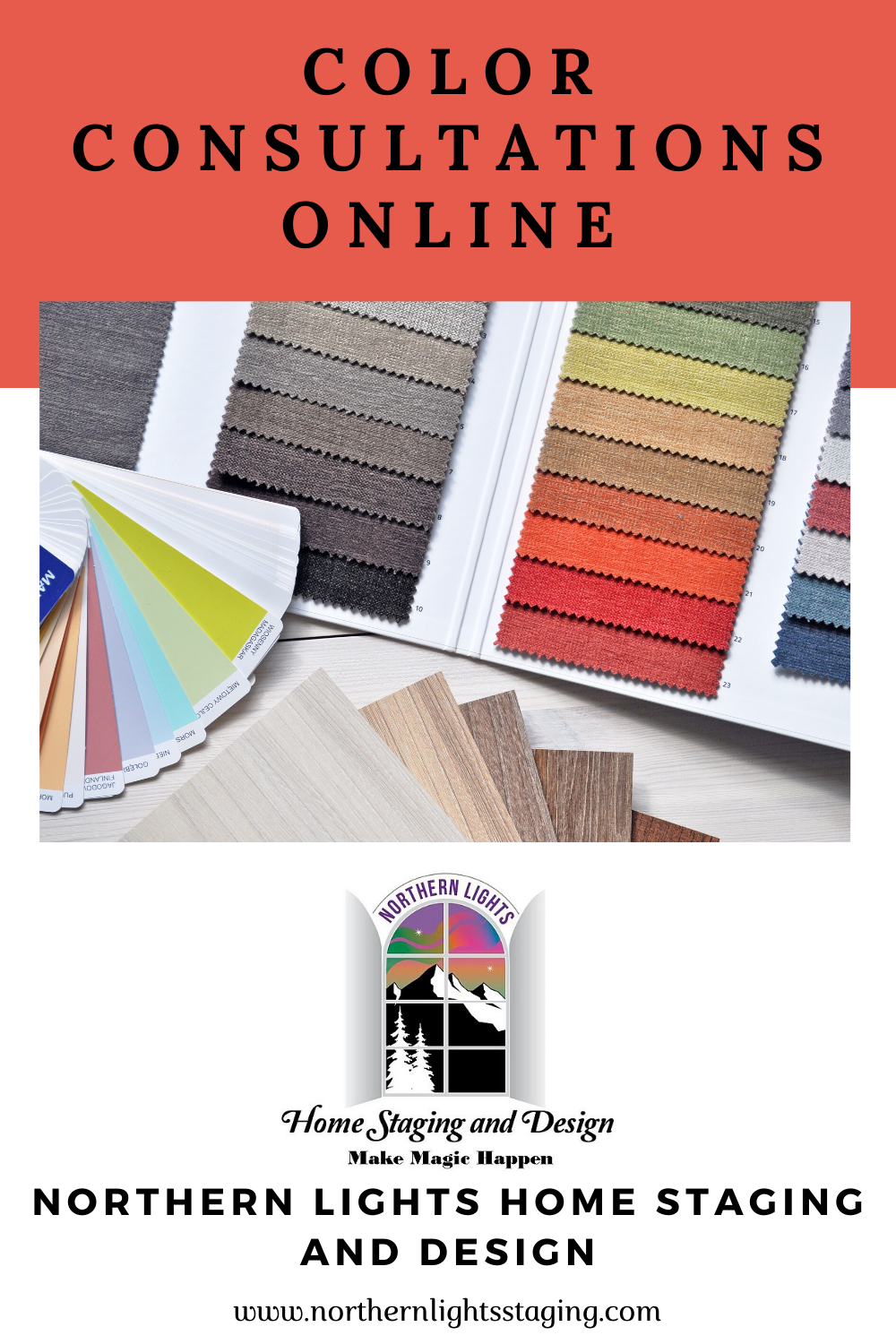 Local and online Interior design, color, home staging and social media marketing services of Northern Lights Home Staging and Design.