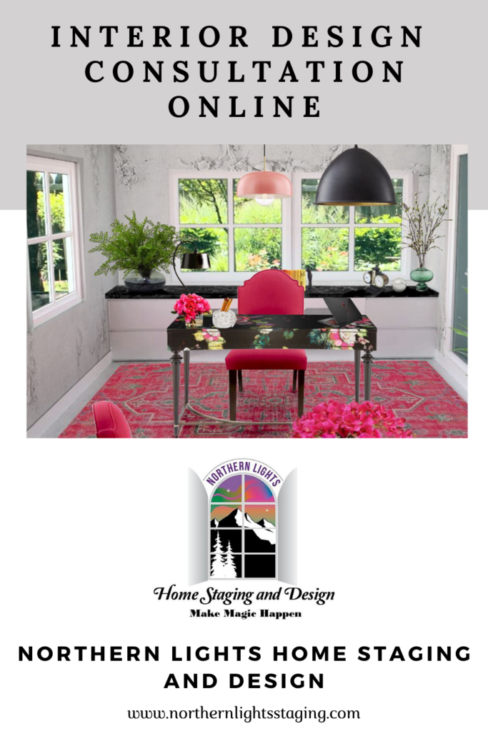 Local and online Interior design, color, home staging and social media marketing services of Northern Lights Home Staging and Design.