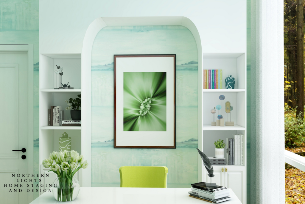 Stress Free Office Edesign Virtual Background by Northern Lights Home Staging and Design for download. 1500 x 1000 pixels