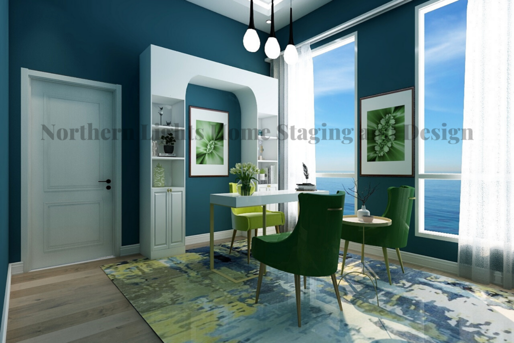 Virtual Office Background- Northern Lights Home Staging and Design