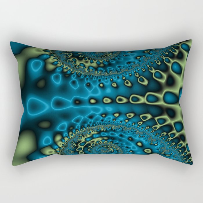 Bioluninescence-2-rectangular-pillow. Fractal Art by Northern Lights Home Staging and Design.