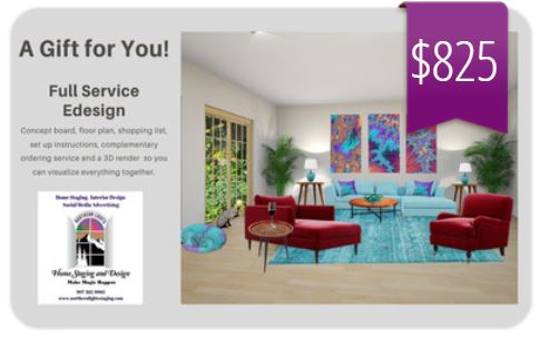 Full Service Edesign Gift Card by Northern Lights Home Staging and Design