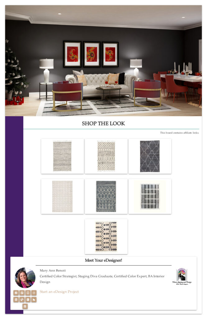 Black, white and gray global style rugs