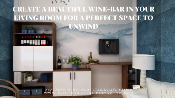 Create a Beautiful Wine-Bar in Your Living Room for a Perfect Space to Unwind