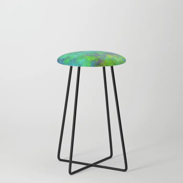 "Abundance" fractal art counter stool