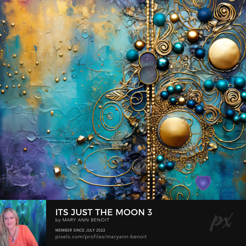 It's Just the Moon #3". AI and fractal art by Mary Ann Benoit