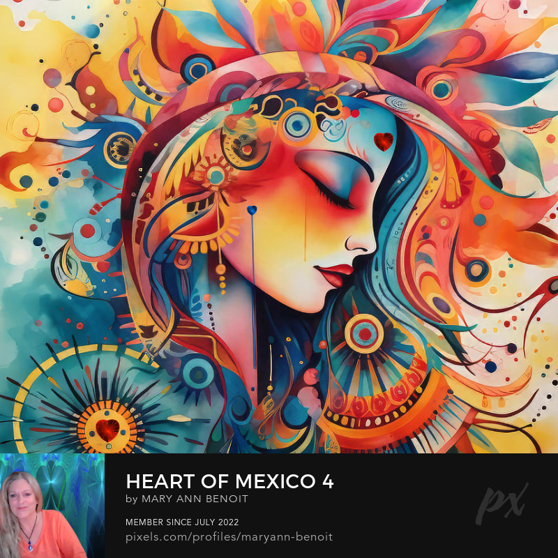 Heart of Mexico #4 throw pillow by Mary Ann Benoit