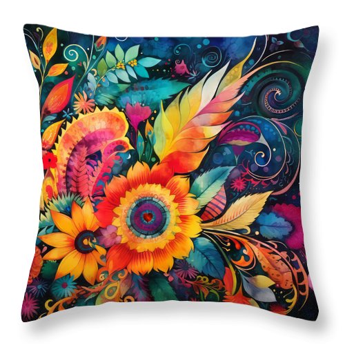 Heart of Mexico #5 throw pillow by Mary Ann Benoit