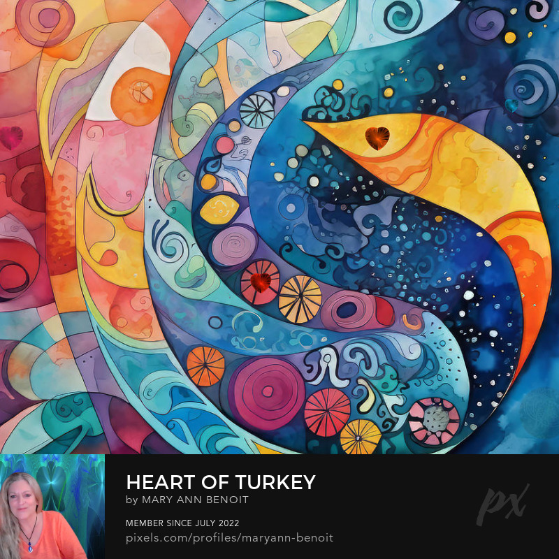 "Heart of Turkey" energy art by Mary Ann Benoit.