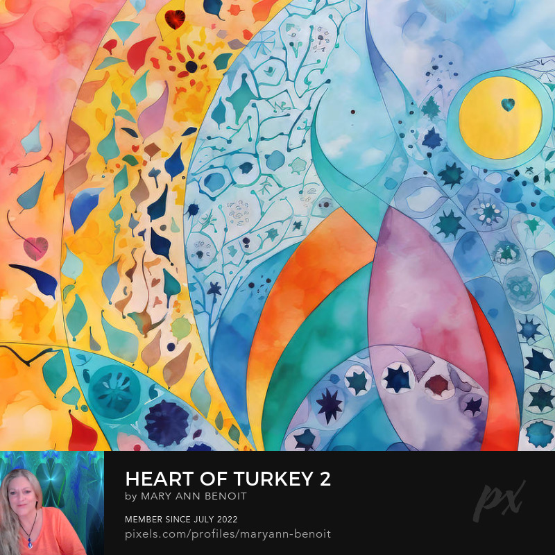 "Heart of Turkey #2" energy art by Mary Ann Benoit.