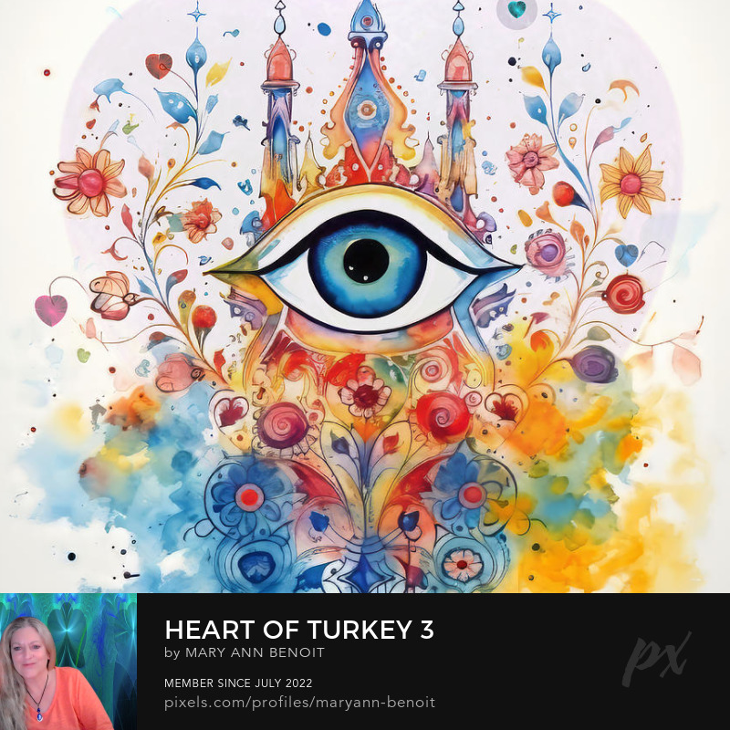 "Heart of Turkey #3" energy art by Mary Ann Benoit.