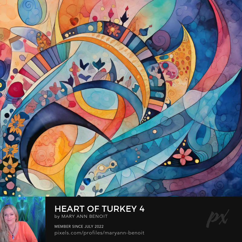 "Heart of Turkey #4" energy art by Mary Ann Benoit.