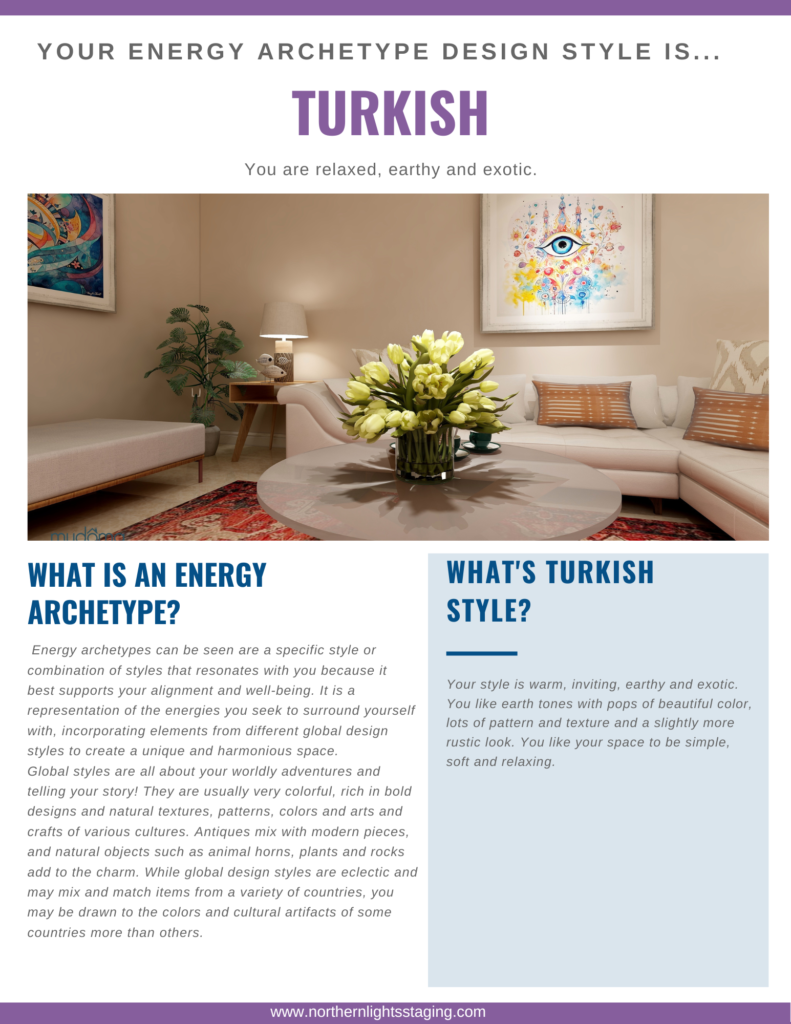 Your Energy Archetype and Global Design Style is Turkish