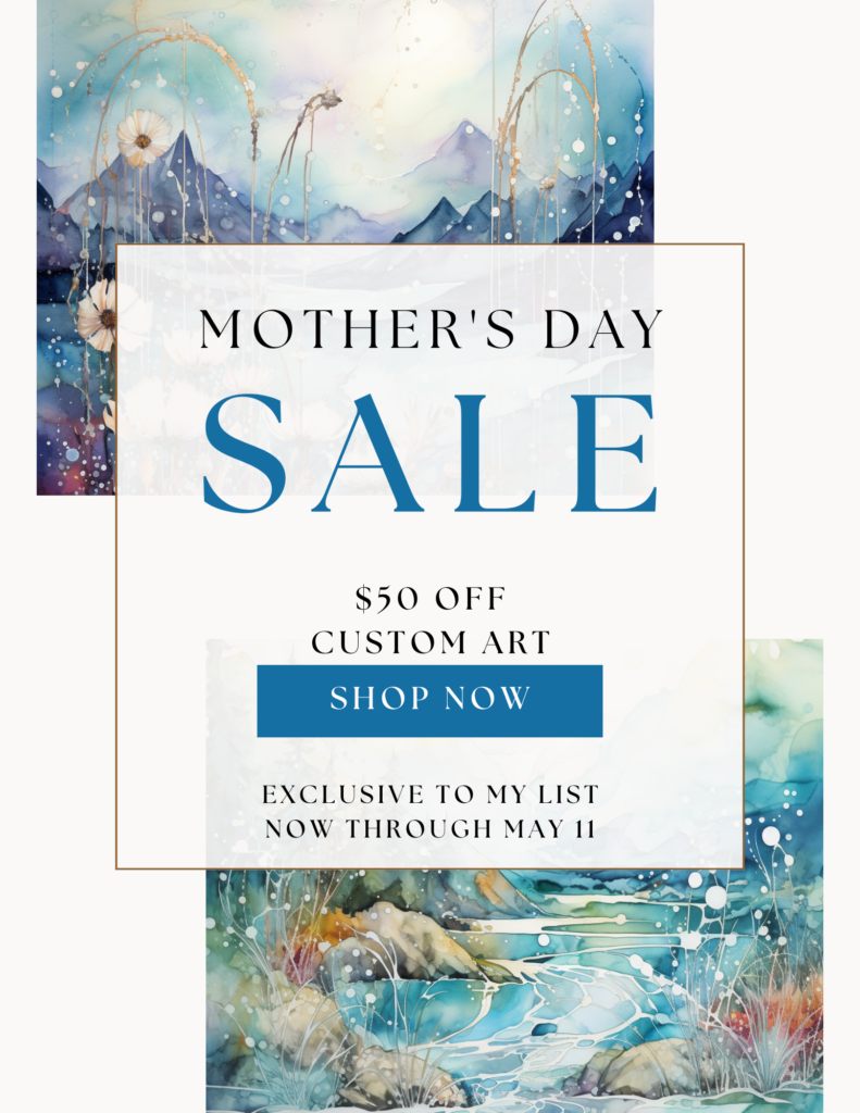 Mother's Day Sale, $50 off custom energy art.
