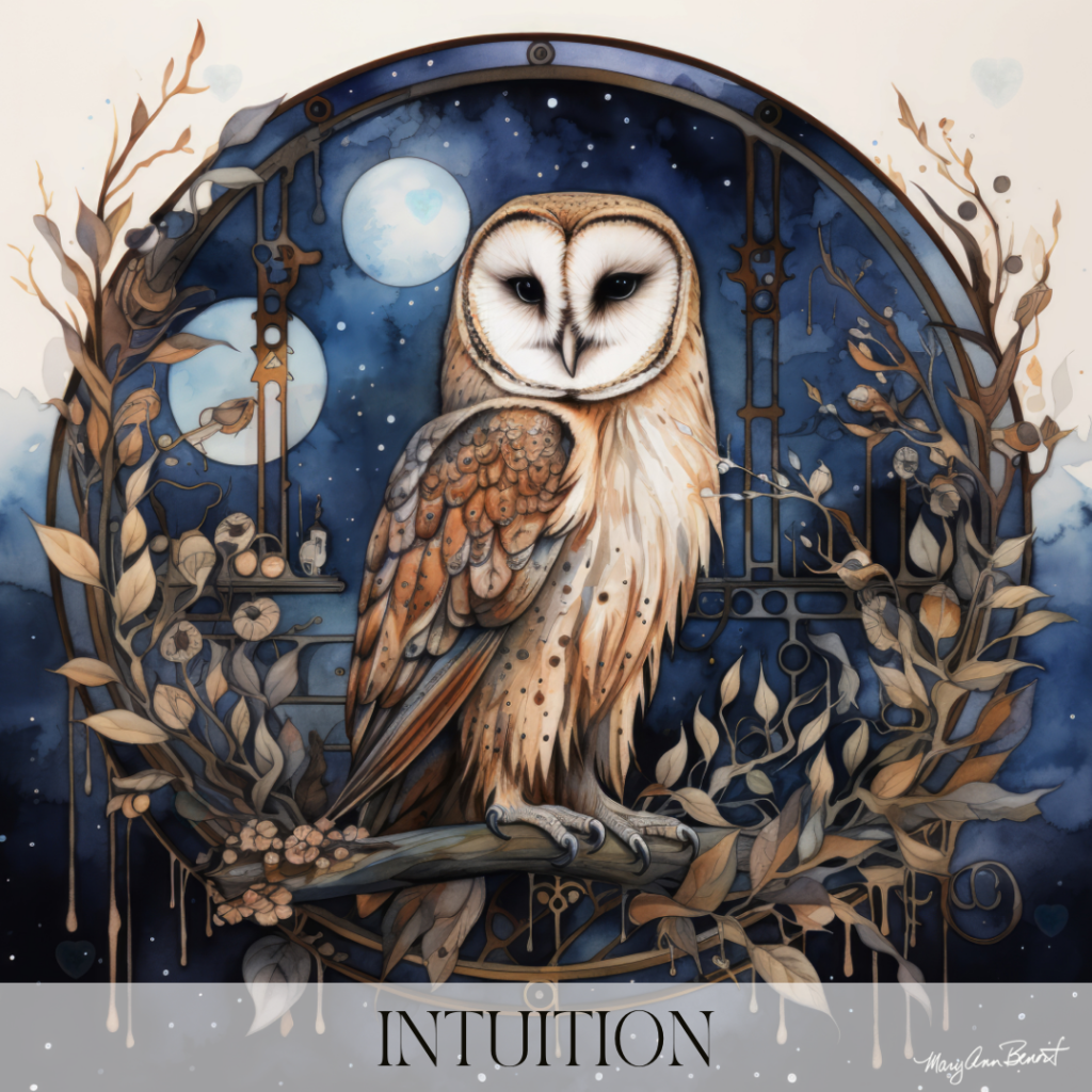 "Intuition" animal medicine digital card.