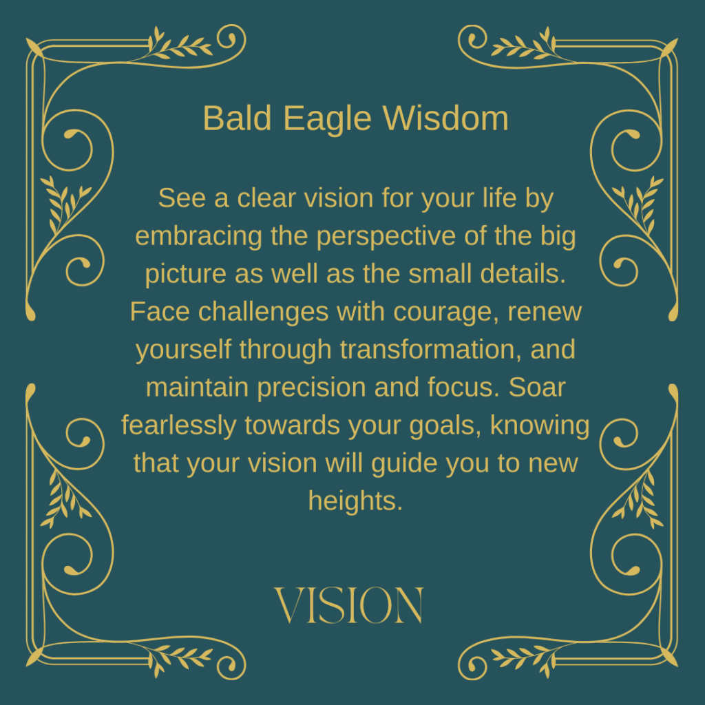 Vision"-Bald Eagle Wisdom by Mary Ann Benoit from the "A Message From the Animals" oracle deck on Deckibile