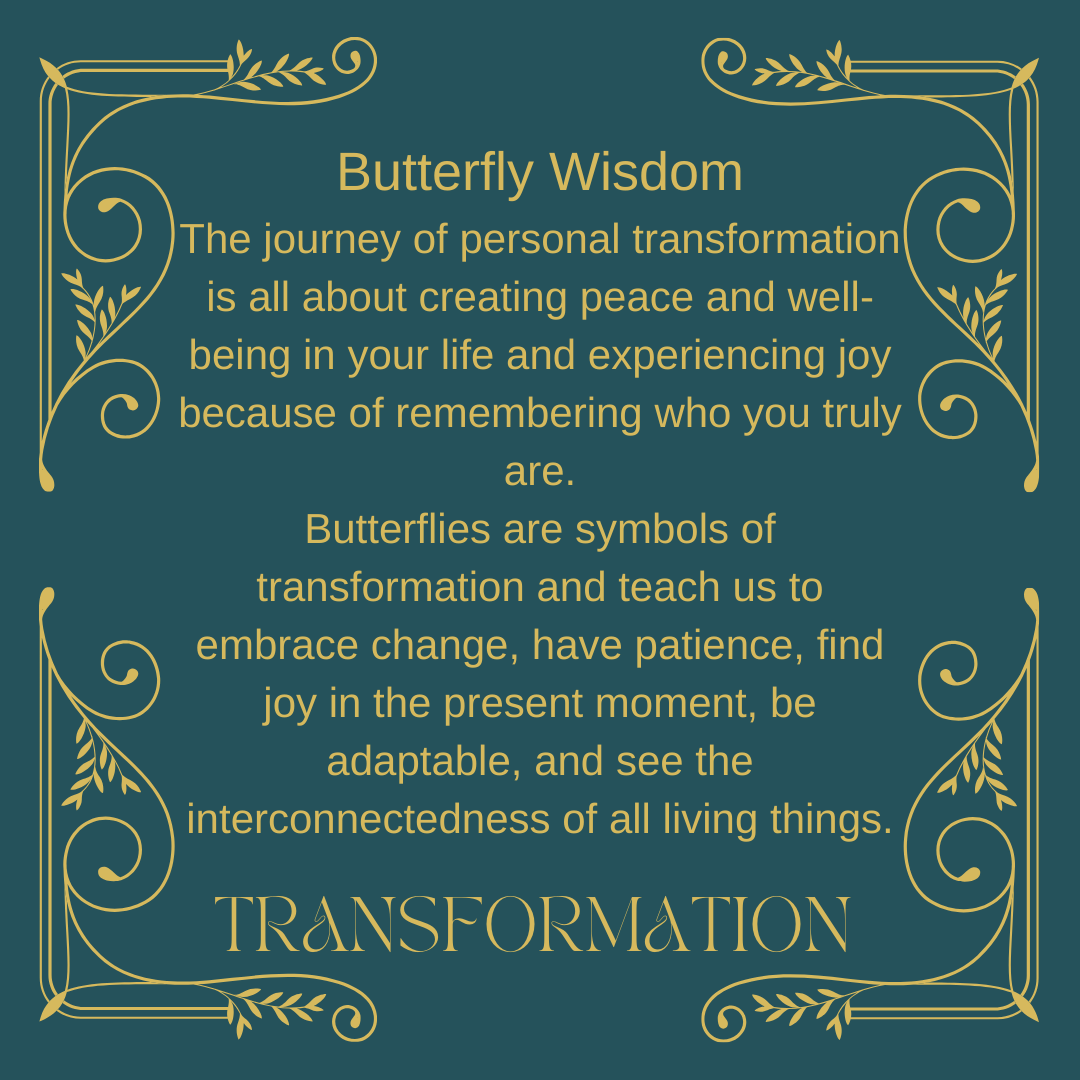 "Transformation"- Butterfly Wisdom Energy art by Mary Ann Benoit in "A Message From The Animals", a digital oracle deck on Deckible.