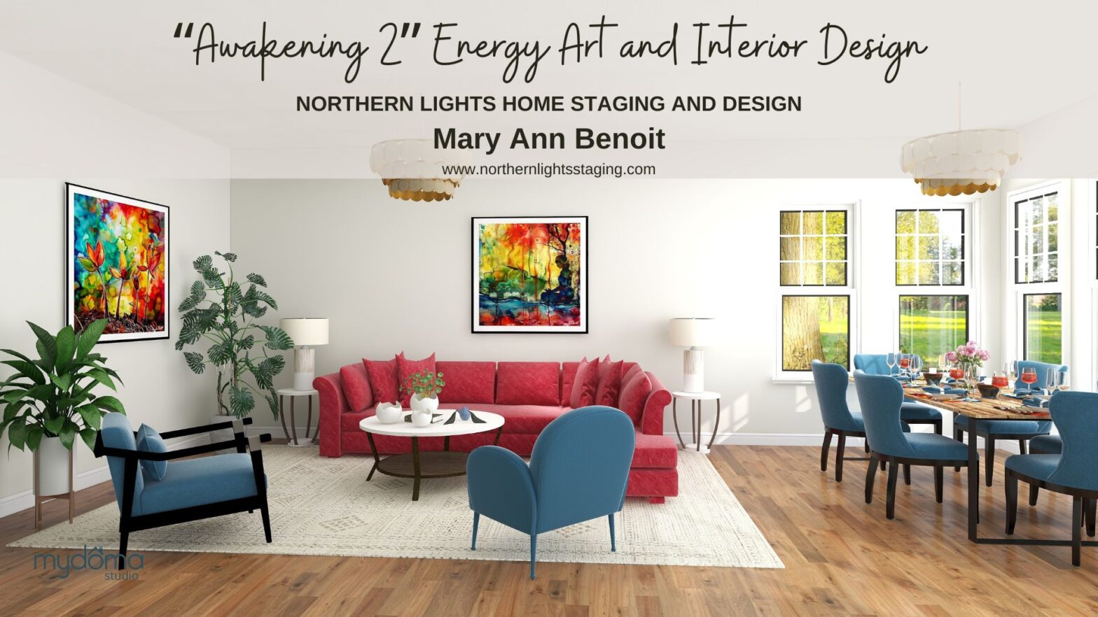 "Awakening #2" Energy Art and Interior Design by Mary Ann Benoit of Northern Lights Home Staging and Design