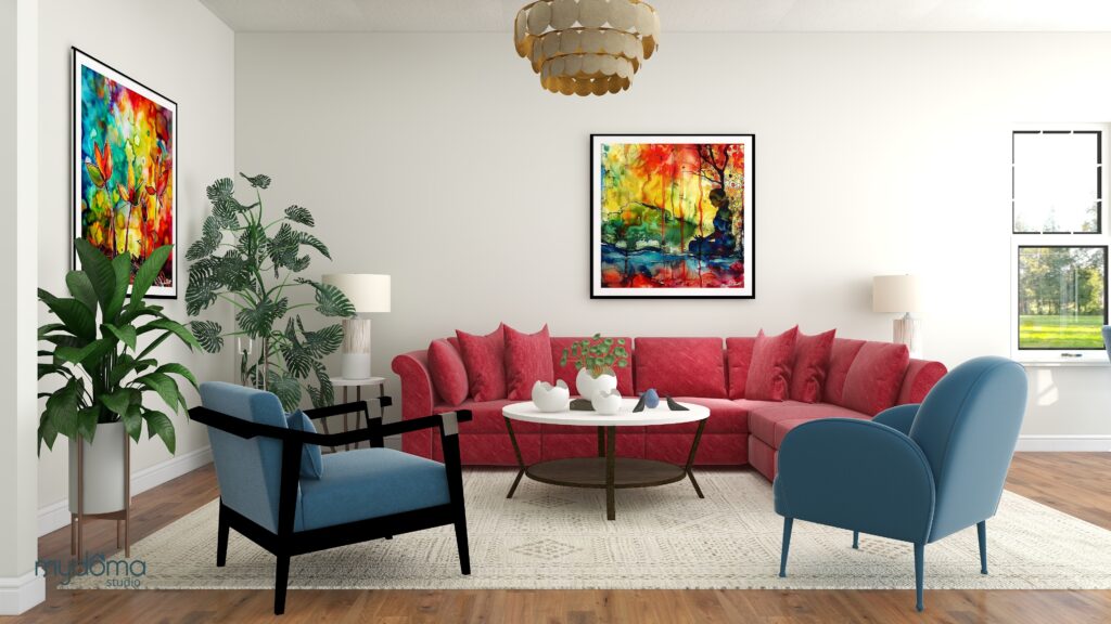 "Awakening" energy art and interior design by Mary Ann Benoit of Northern Lights Home Staging and Design.