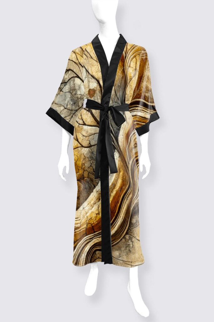 Embrace the Earth Number 9 Phoenix Long Satin Kimono