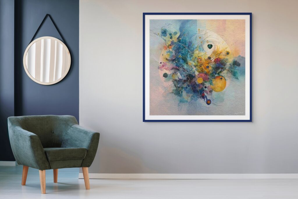 This collection is about connection—to yourself, others, the natural world, and the universe. Each glowing, ethereal piece begins with a digital art base and is overlaid with sacred geometry and symbols: a fractal heart and the Flower of Life. These elements amplify the energy of each piece, creating a visual reminder of the beautiful, unseen web of life that links us all.