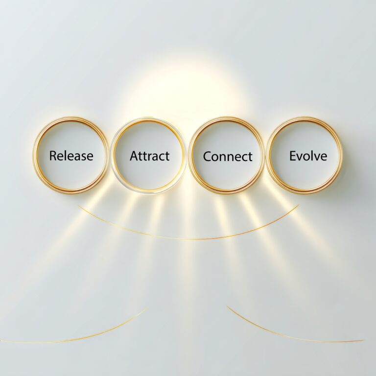 Four stages of transformation. release_attract_connect_evolve